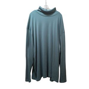 Ficerd Turtleneck Sweater 6X Light Teal Blue Stretch Knit Pullover New